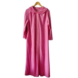 Lindsay Jordan Barbie Bubble Gum Pink Vintage Long House Coat Robe Vintage Sz 40